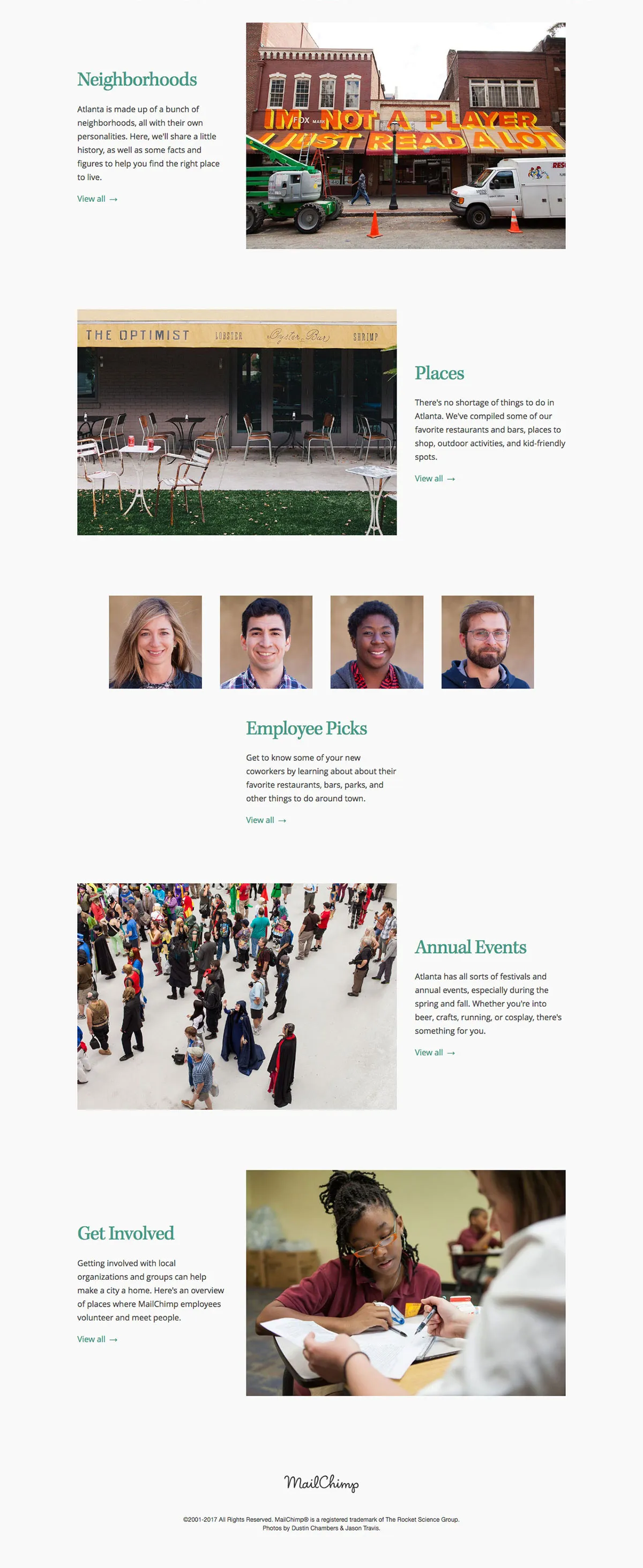 Screenshot of the Guide to Atlanta website