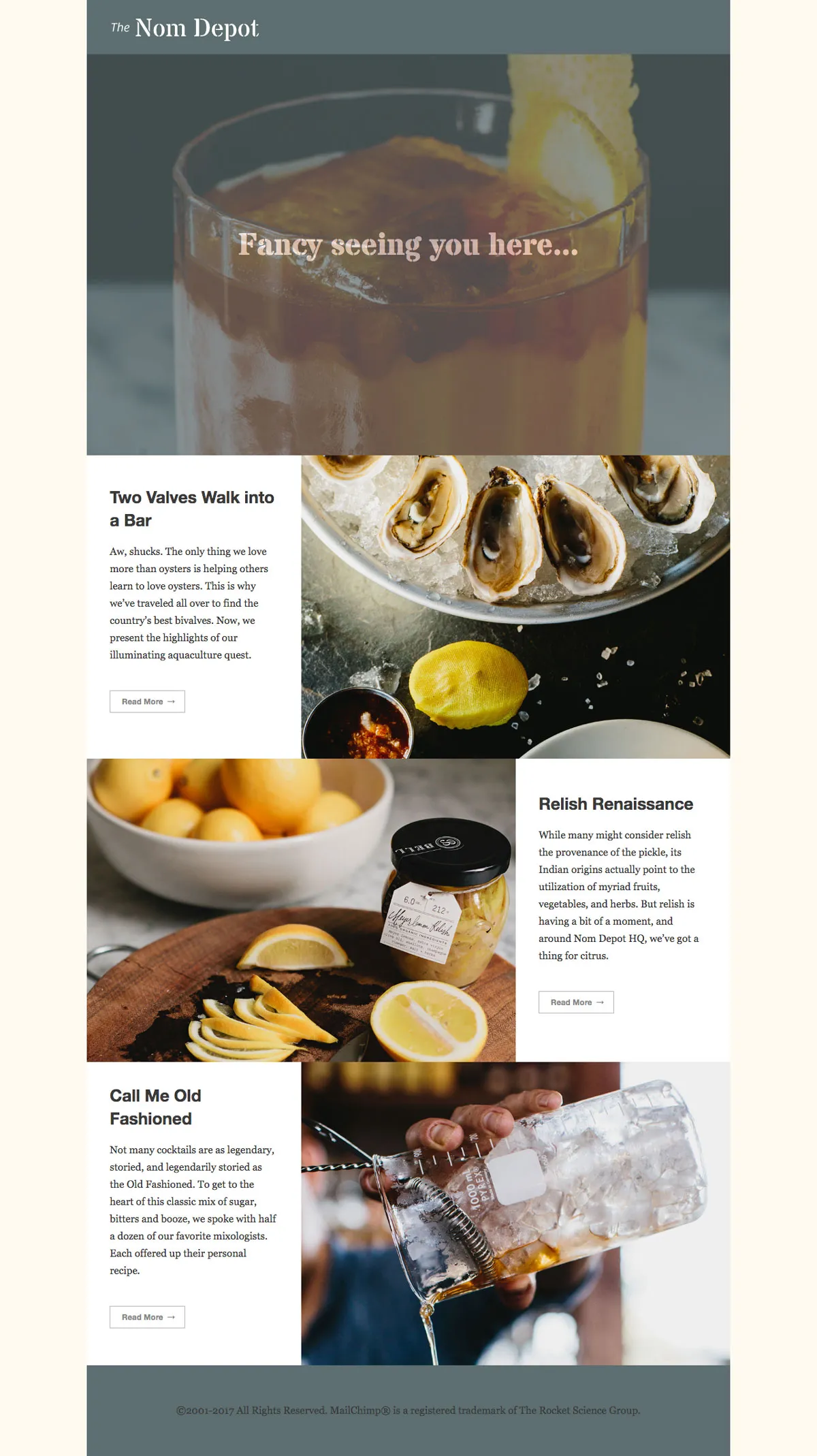 Screenshot of the Nom Depot website